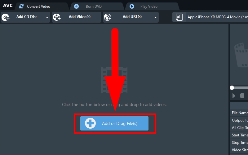 Chọn Add or Drag File(s) trong giao diện chính của phần mềm